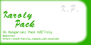 karoly pack business card